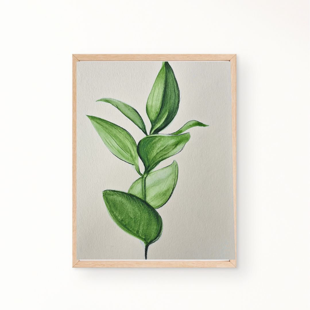 Green Botanical Illustration 5 by Jeanine Jansen Van Vuuren