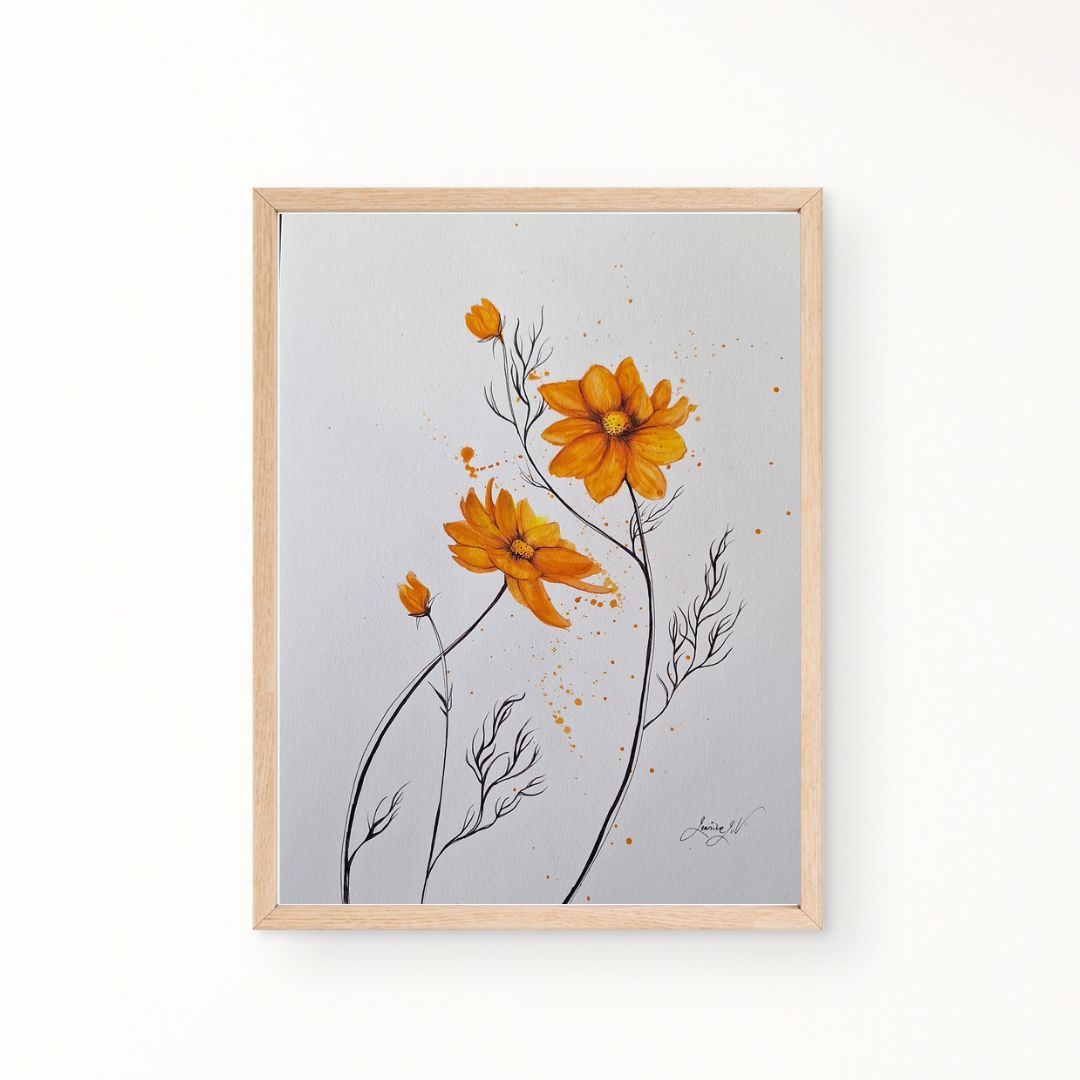 Orange Wild Flowers by Jeanine Jansen Van Vuuren