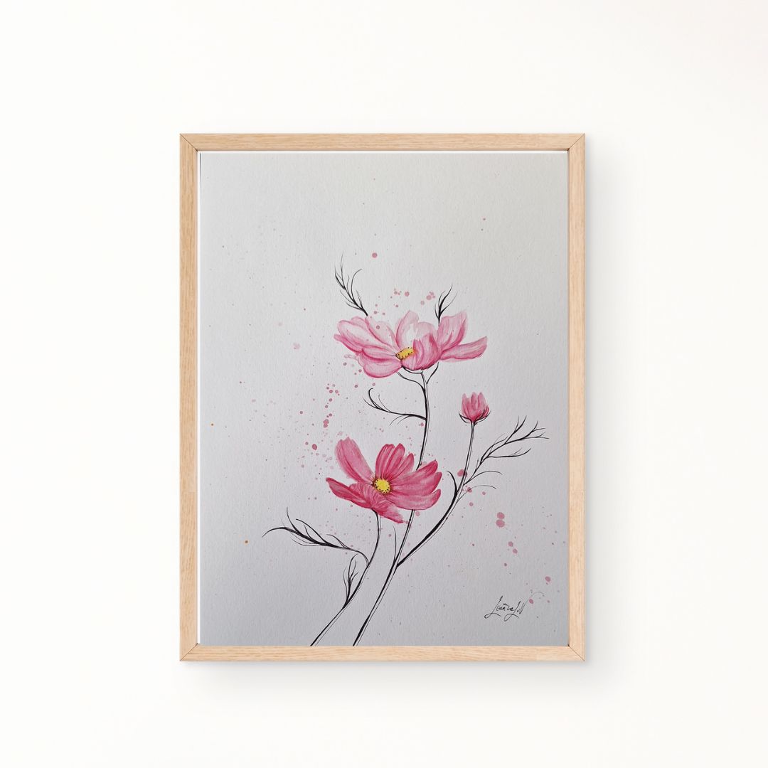 Pink Wild Flowers by Jeanine Jansen Van Vuuren