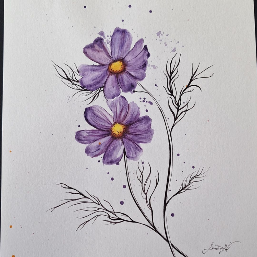 Purple Wild Flowers by Jeanine Jansen Van Vuuren