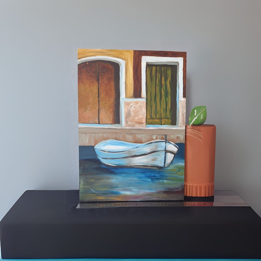 Stationary Boat (Unfinished) by Jeanine Jansen Van Vuuren